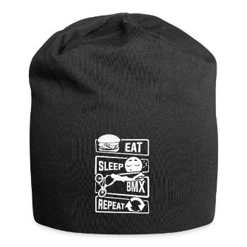 Eat Sleep BMX Repeat - Fahrrad Radsport Stunt Bike - Jersey-Beanie - Schwarz - Vorne