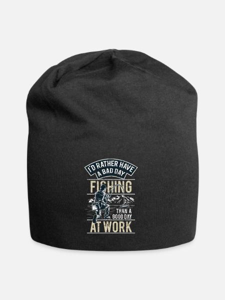 FISHING - Funny Angler Shirt Father's Day Gift - Jersey Beanie - black