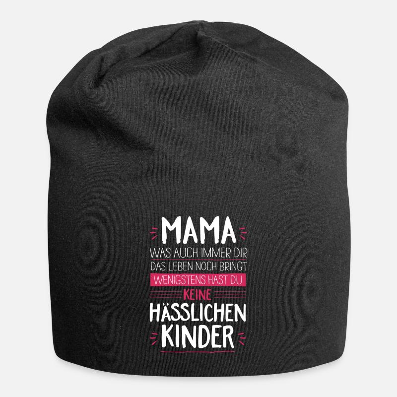 Mama - Kinder - Jersey-Beanie - Schwarz