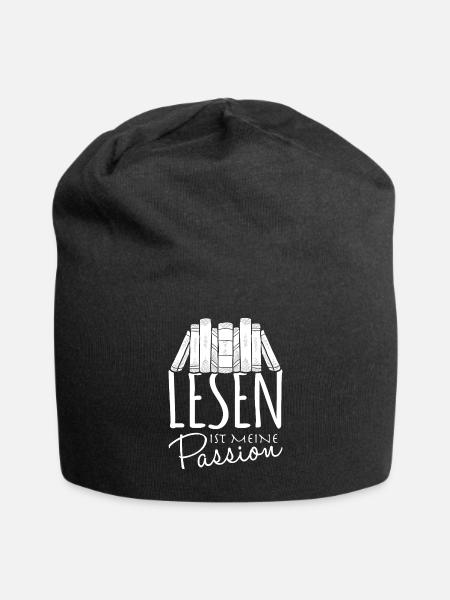 Lesen ist meine Passion - Jersey-Beanie - Schwarz