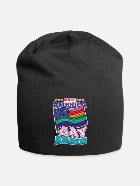 LGBT LGBTQ Regenbogen Schwul Lesbisch Geschenk - Jersey-Beanie - Schwarz