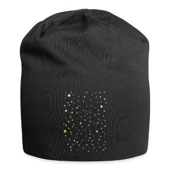 Bunte Punkte, Schön, Modisches Design - Jersey-Beanie - Schwarz - Vorne
