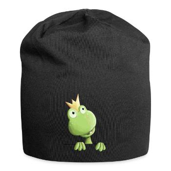 Prince de grenouille douce - dessin animé de grenouille - Bonnet en jersey - noir - Devant