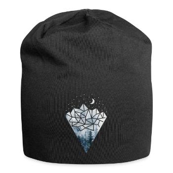 Geometrie Berge Polygon Wald - Jersey-Beanie - Schwarz - Vorne