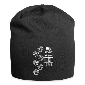 chien - Bonnet en jersey - noir - Devant