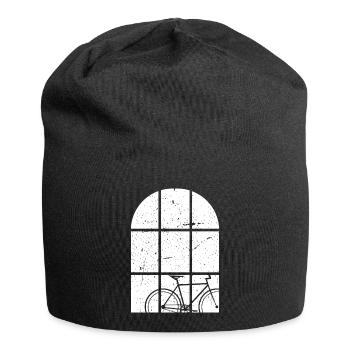 Fahrrad am Fenster Fahrradfahren Fahrradfahrer - Jersey-Beanie - Schwarz - Vorne