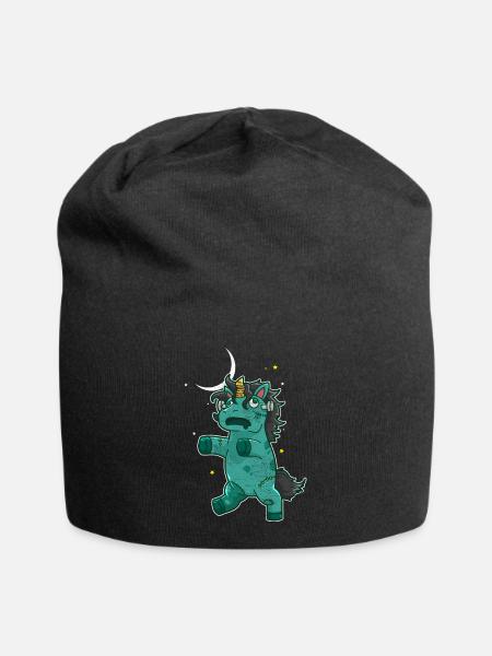 Halloween Zombie Einhorn - Jersey-Beanie - Schwarz
