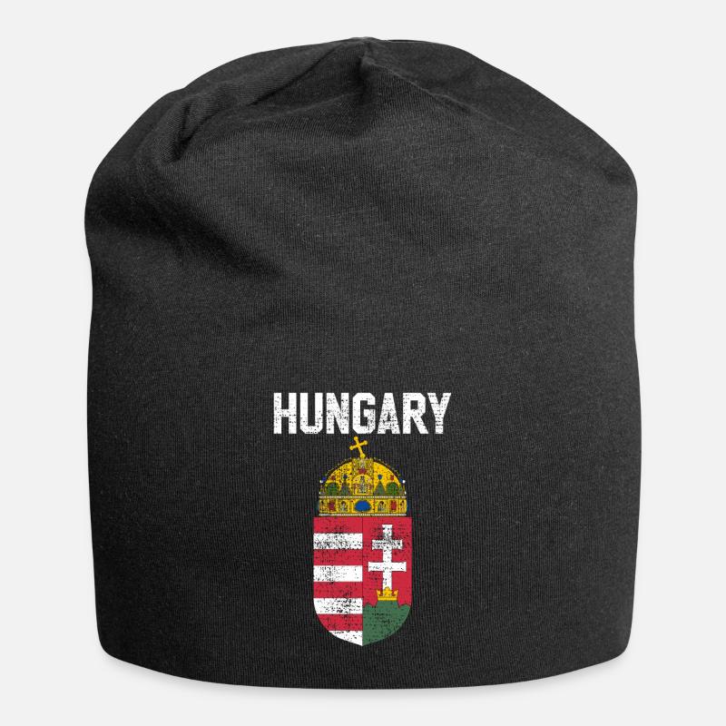 Ungarn - Jersey-Beanie - Schwarz