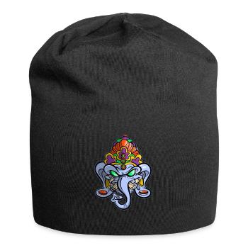 Indischer Elefant - Jersey-Beanie - Schwarz - Vorne