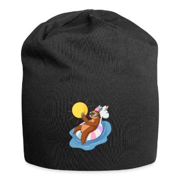 T-shirt de licorne paresseux - Bonnet en jersey - noir - Devant