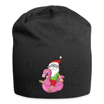 Weihnachten Flamingo Weihnachtsmann Santa Claus - Jersey-Beanie - Schwarz - Vorne