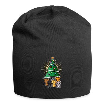Cadeau de Noël avec des chats pour le propriétaire de chat - Bonnet en jersey - noir - Devant