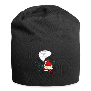 lustiges Geschenk Weihnachtsmann Bild Schornstein - Jersey-Beanie - Schwarz - Vorne