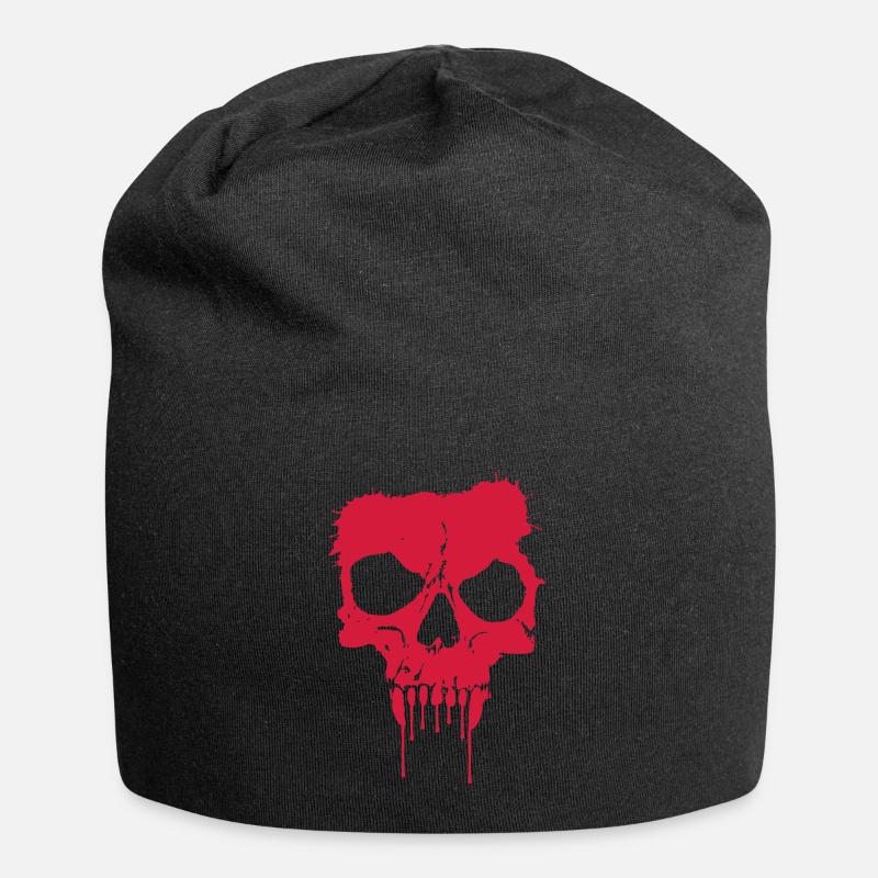 Skull Skull Splash Design Vector (Color Selectable) - Jersey Beanie - black