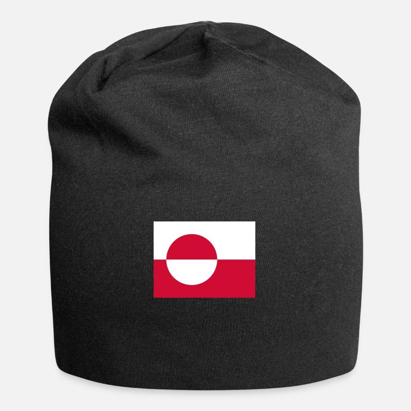 Drapeau du Groenland (gl) - Bonnet en jersey - noir