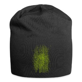 Matrix Neon Binärcode Druck auf Textilien - Jersey-Beanie - Schwarz - Vorne