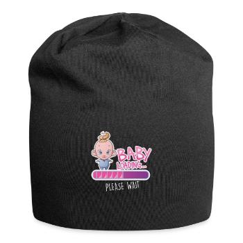 Baby loading Geschenk Schwangerschaft Schwanger - Jersey-Beanie - Schwarz - Vorne