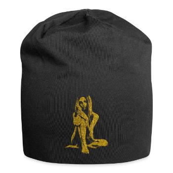 Golden glitter girl - Jersey Beanie - black - Front