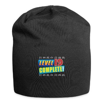 Level 19 Complete! - 19th Unlocked Birthday Gift - Jersey Beanie - black - Front