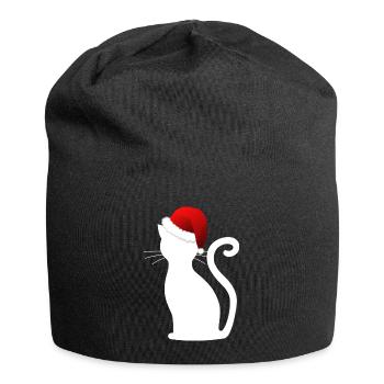 Chat Noël Noël Joyeux Noël - Bonnet en jersey - noir - Devant