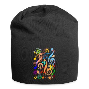 Notes de musique - Bonnet en jersey - noir - Devant