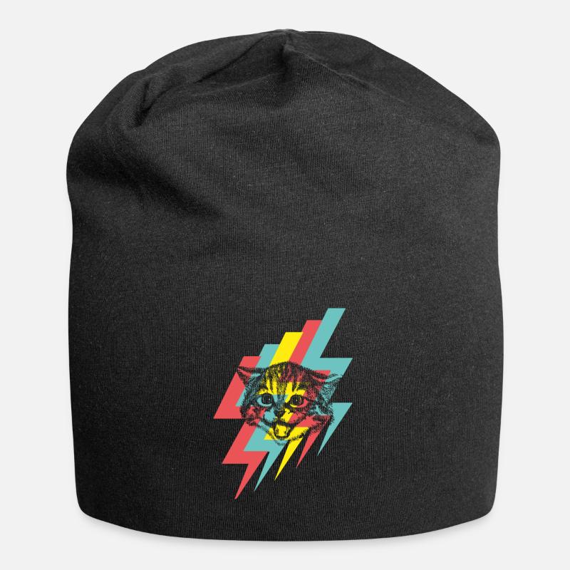 Katze - Jersey-Beanie - Schwarz