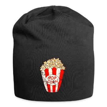Retro Vintage Grunge Style Popcorn - Jersey-Beanie - Schwarz - Vorne