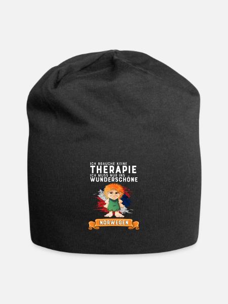 Therapie Norwegen Urklaub geschenk - Jersey-Beanie - Schwarz