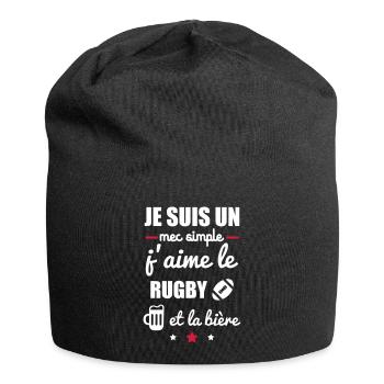 mec simple rugby bière,t-shirt rugby - Bonnet en jersey - noir - Devant