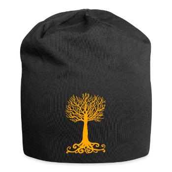 gelber Baum - Jersey-Beanie - Schwarz - Vorne