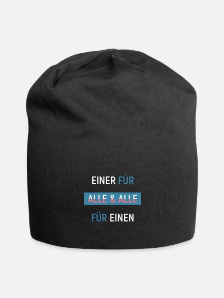 EINER FÜR ALLE UND ALLE FÜR EINEN - Jersey-Beanie - Schwarz
