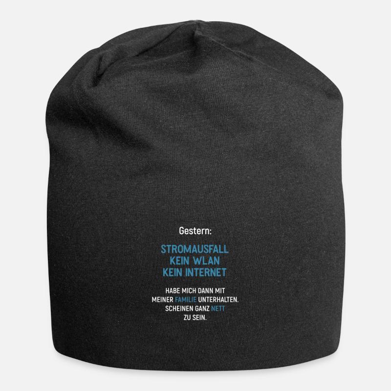 Stromausfall Kein WLAN Kein Internet - Jersey-Beanie - Schwarz