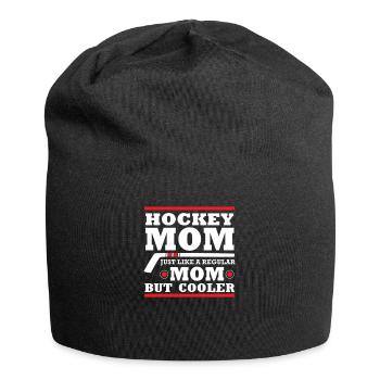 Hockey-Mamma-cooles Mutter-Geschenk - Jersey-Beanie - Schwarz - Vorne