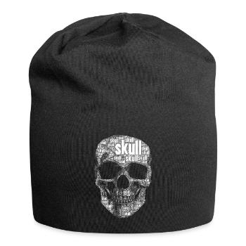 Totenkopfmotiv "skull" - Jersey-Beanie - Schwarz - Vorne