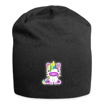 Luminous unicorn unicorn gift idea kids - Jersey Beanie - black - Front