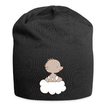 Baby-Igel auf Wolke - Jersey-Beanie - Schwarz - Vorne