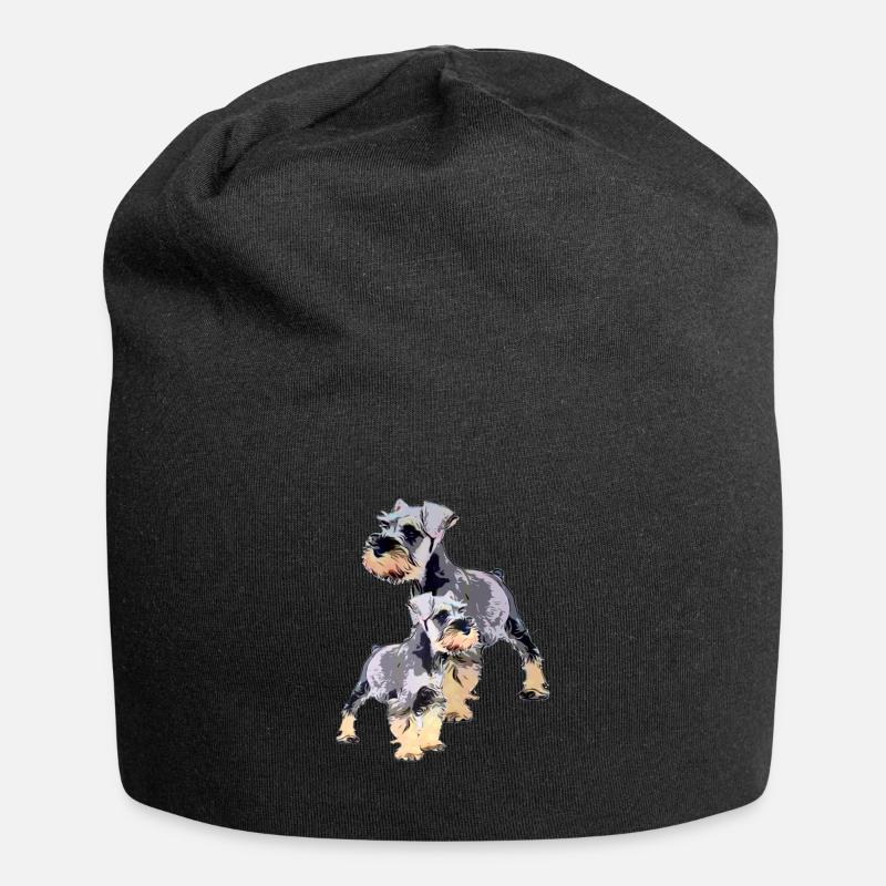 Zwergschnauzer duo - Jersey-Beanie - Schwarz