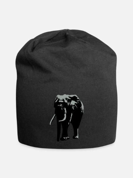 éléphant - Bonnet en jersey - noir