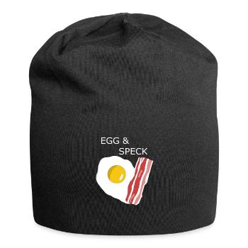Egg mit Speck - Jersey-Beanie - Schwarz - Vorne