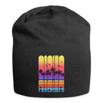 Cool Vacation Aloha Seaside Palm Tree Nouveauté - Bonnet en jersey - noir - Devant
