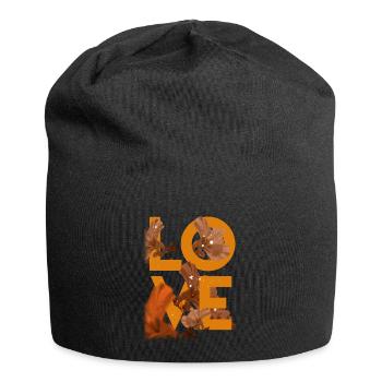 Amour - Amour - Fleurs - Fleurs - Je t'aime - Bonnet en jersey - noir - Devant