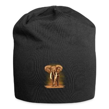 éléphant - Bonnet en jersey - noir - Devant