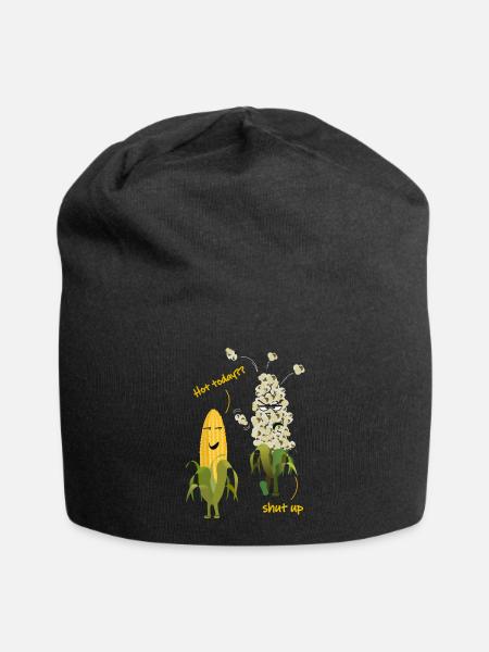 Mais Popcorn Heiß Wetter Sommer - Jersey-Beanie - Schwarz