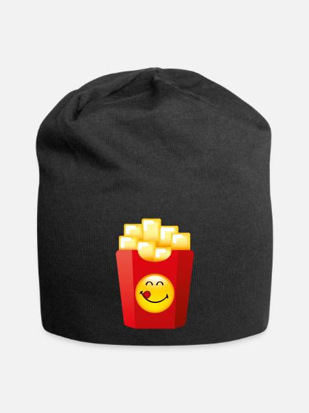 Smiley Chips - Jersey-Beanie - Schwarz