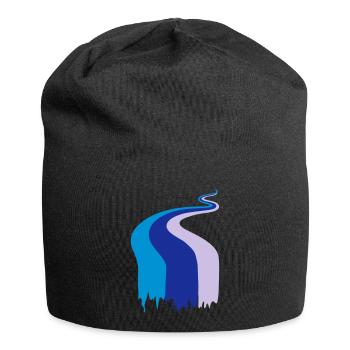 Farbfluss, Fluss, Flow, Fahne - Jersey-Beanie - Schwarz - Vorne