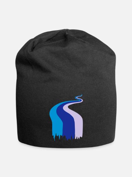 Farbfluss, Fluss, Flow, Fahne - Jersey-Beanie - Schwarz