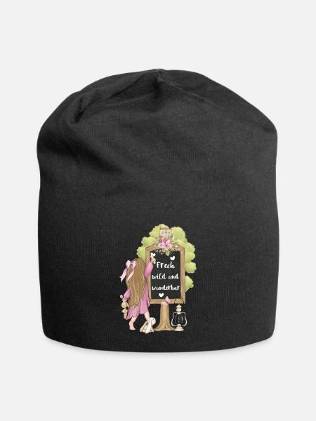Frech wild und wunderbar - Jersey-Beanie - Schwarz