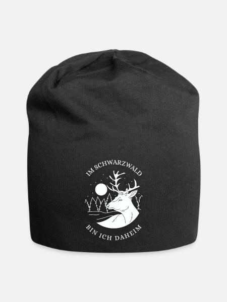 Schwarzwald Hirsch Mond - Jersey-Beanie - Schwarz