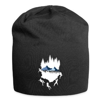 Cadeau de montagnes de rocher de grimpeur - Bonnet en jersey - noir - Devant
