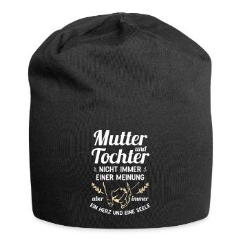 Mutter und Tochter - Ein Herz und eine Seele - Jersey-Beanie - Schwarz - Vorne
